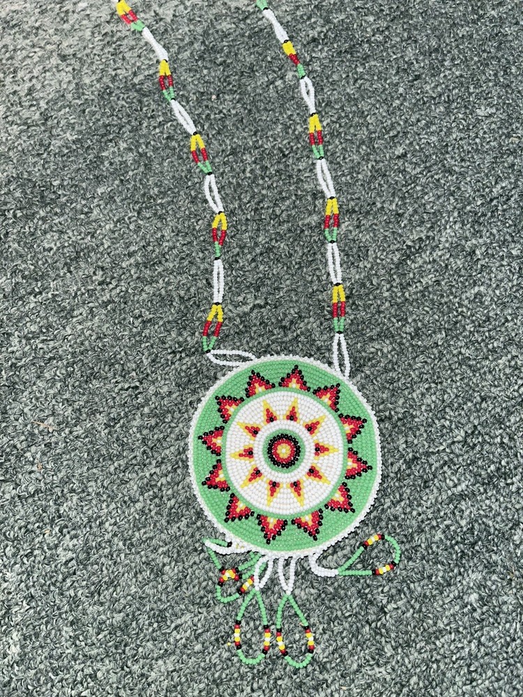 Beaded Native American Style Medallion Necklace
