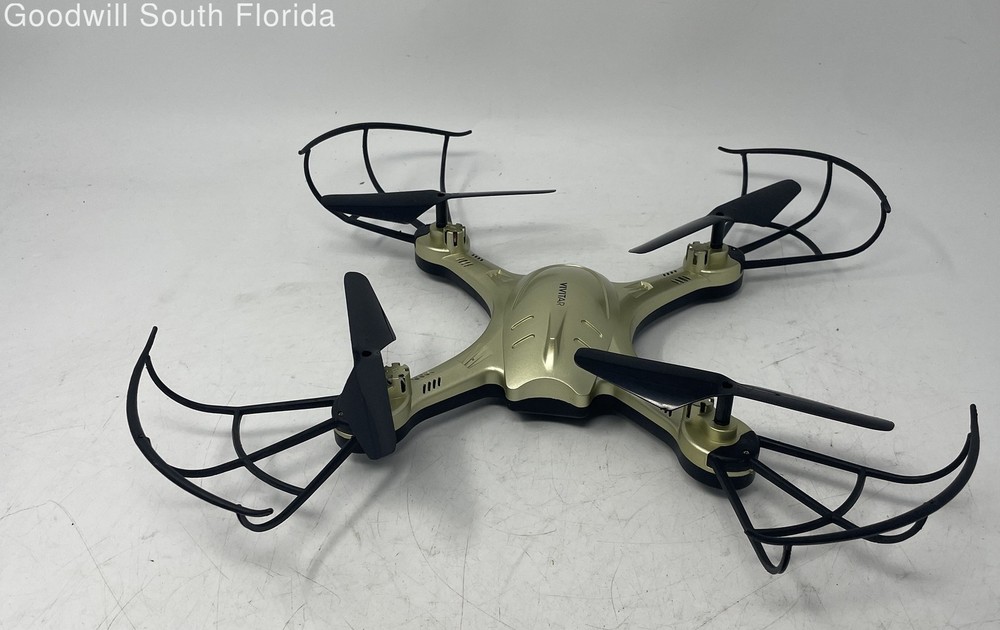 Vivitar Sky Racer Gold-Tone Quadcopter Drone Camera With Controller Functional