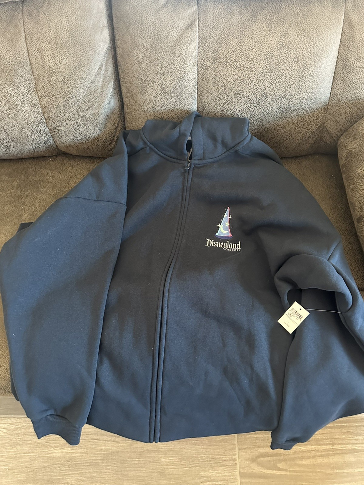 Disney Parks Sorcerer Mickey Mouse Zip Hoodie Adult LARGE - Walt Disney World