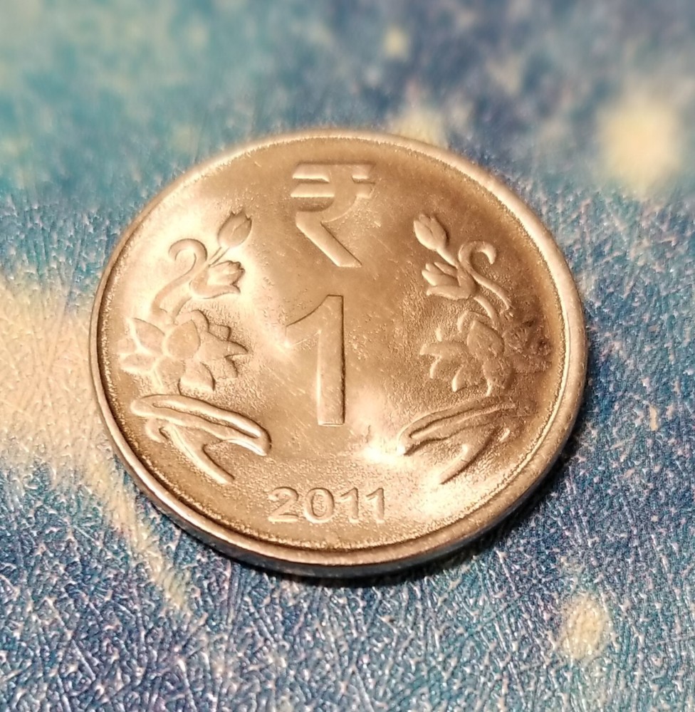 2011 India 1 Rupee Stainless Steel **