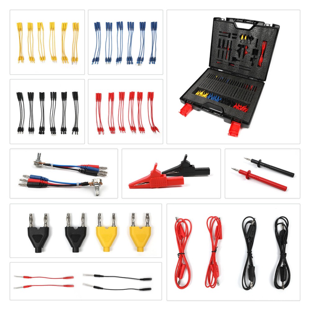 Multimeter Test Leads Kit Alligator Clip Probe Wire Set Oscilloscope Test 92pc