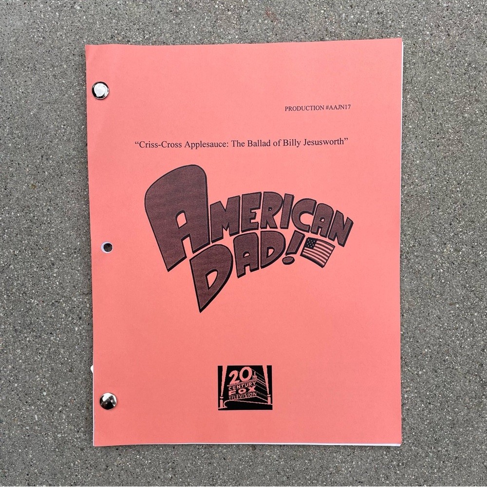 American Dad 2015 Original Production Used Table Draft Script Billy Jesusworth