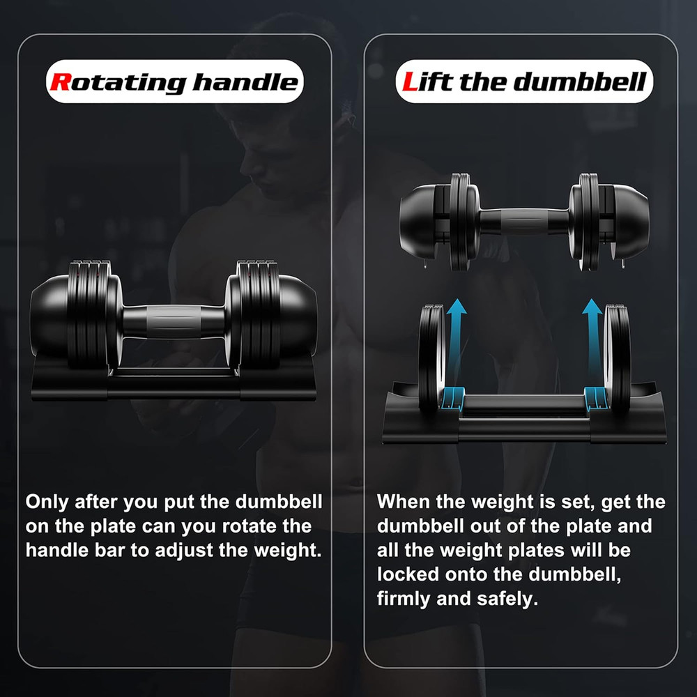 Adjustable Dumbbell Set 22Lbs Pair Adjustable Dumbbell- Perfect for Strength Tra