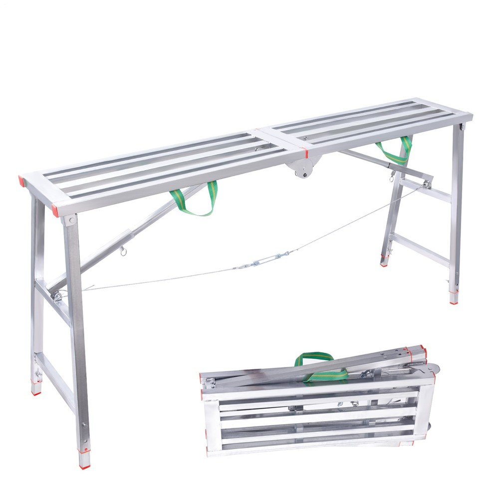 Work Platform Adjustable Height Portable Scaffolding Platform 880 lb Load