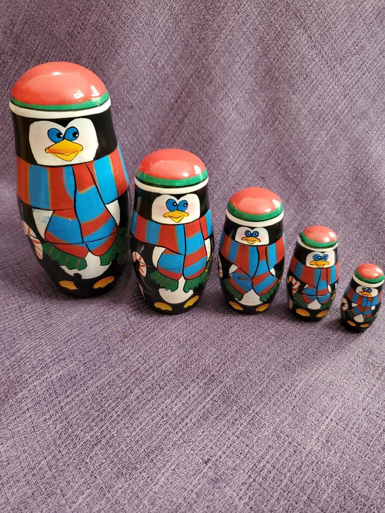 Wooden Stacking Penguins