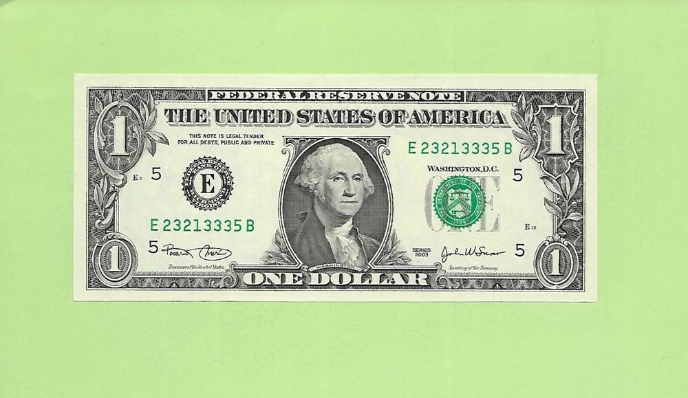 2003 ..UNCIRC $1  E 2321 3335 B  .... 2003 $1  E-B      NICE NOTE        FRN