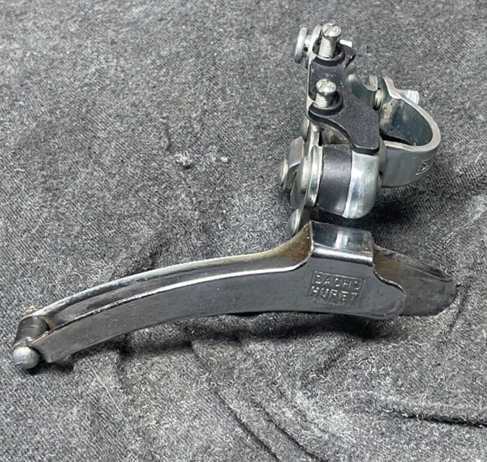 Sachs Huret 1" Clamp Bottom Pull Housing Stop Doubled Front Derailleur Silver