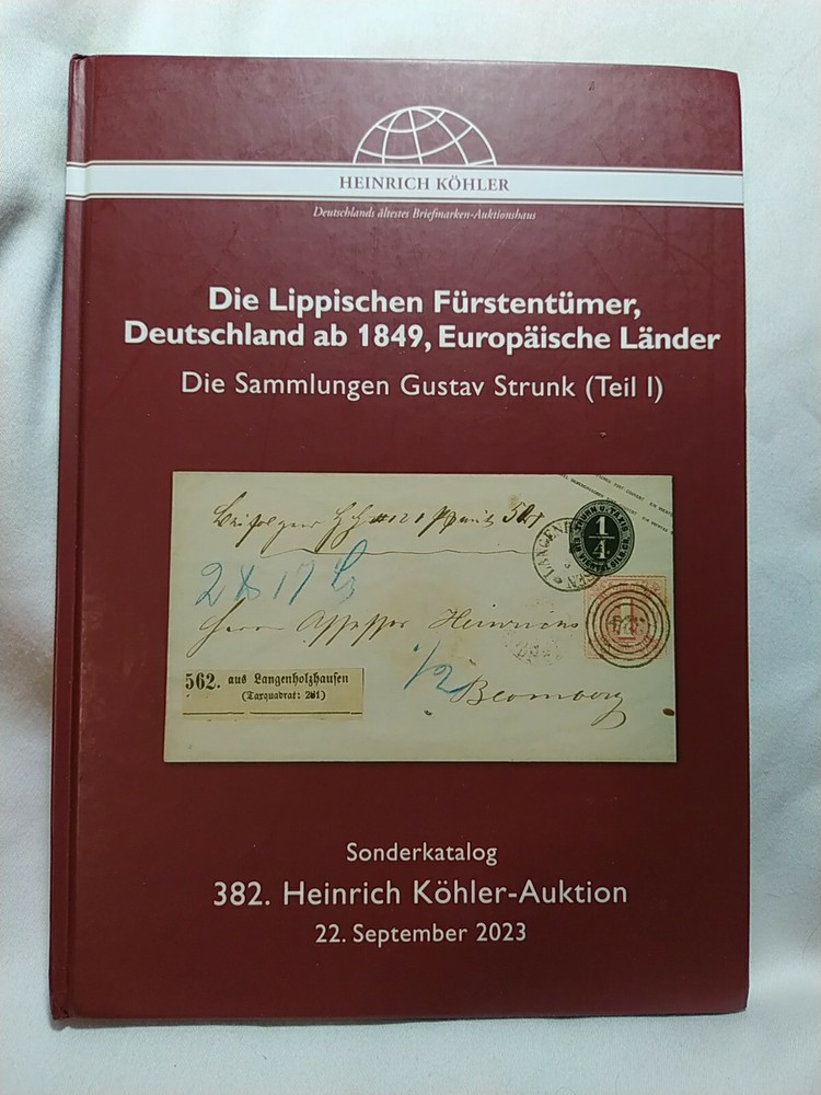 GERMAN POSTAL STAMP CATALOG LIPPISCHE PRINCIPALITIES GUSTAV STRUNK COLLECTION