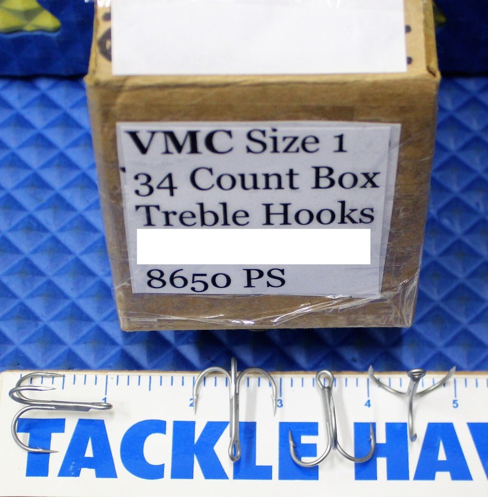 VMC Treble Hook 8650 PS Size 1  (34) Count Box