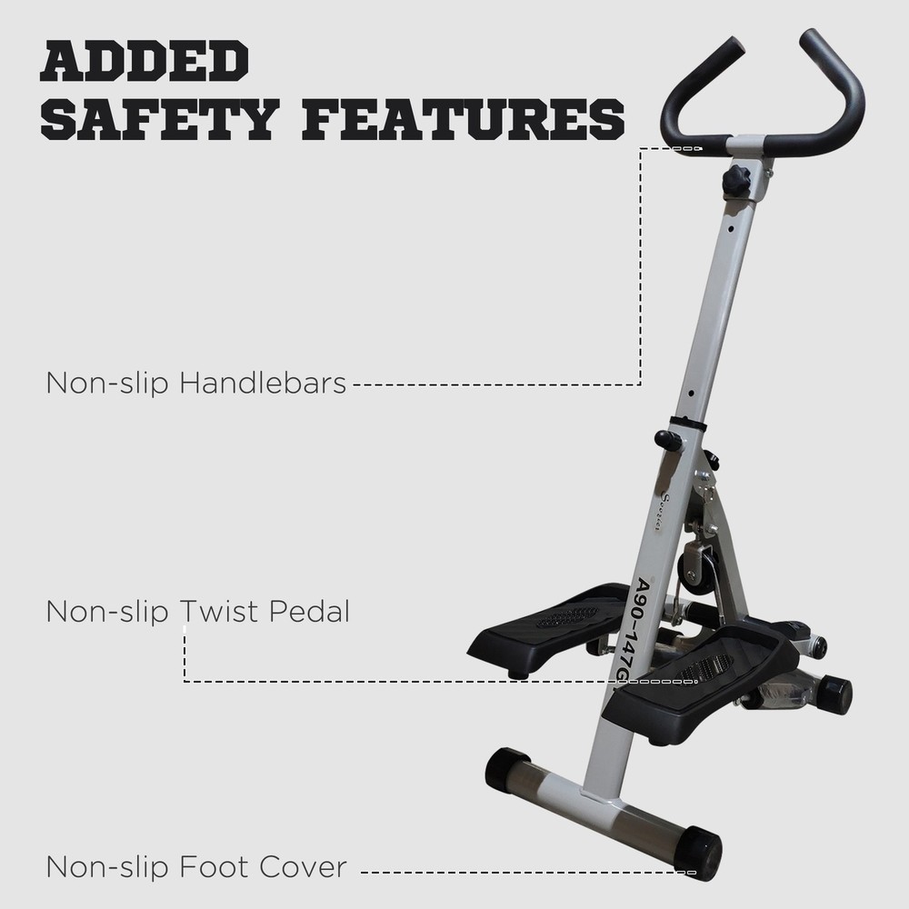 Soozier Stepper Exercise Machine, Stair Stepper with Handlebar, Black