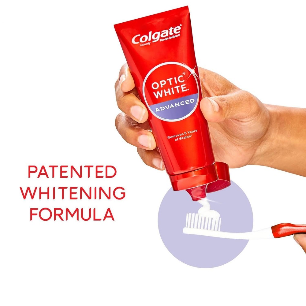 Colgate Optic White Advanced Toothpaste 3 Pack 3.2oz Whitening Mint Fluoride