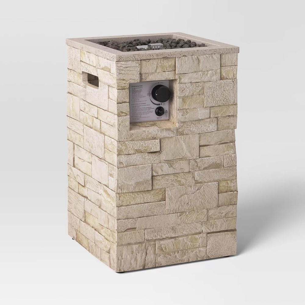 16" Stack Stone Liquid Propane Column Fire Pit Light Brown 30,000 BTU