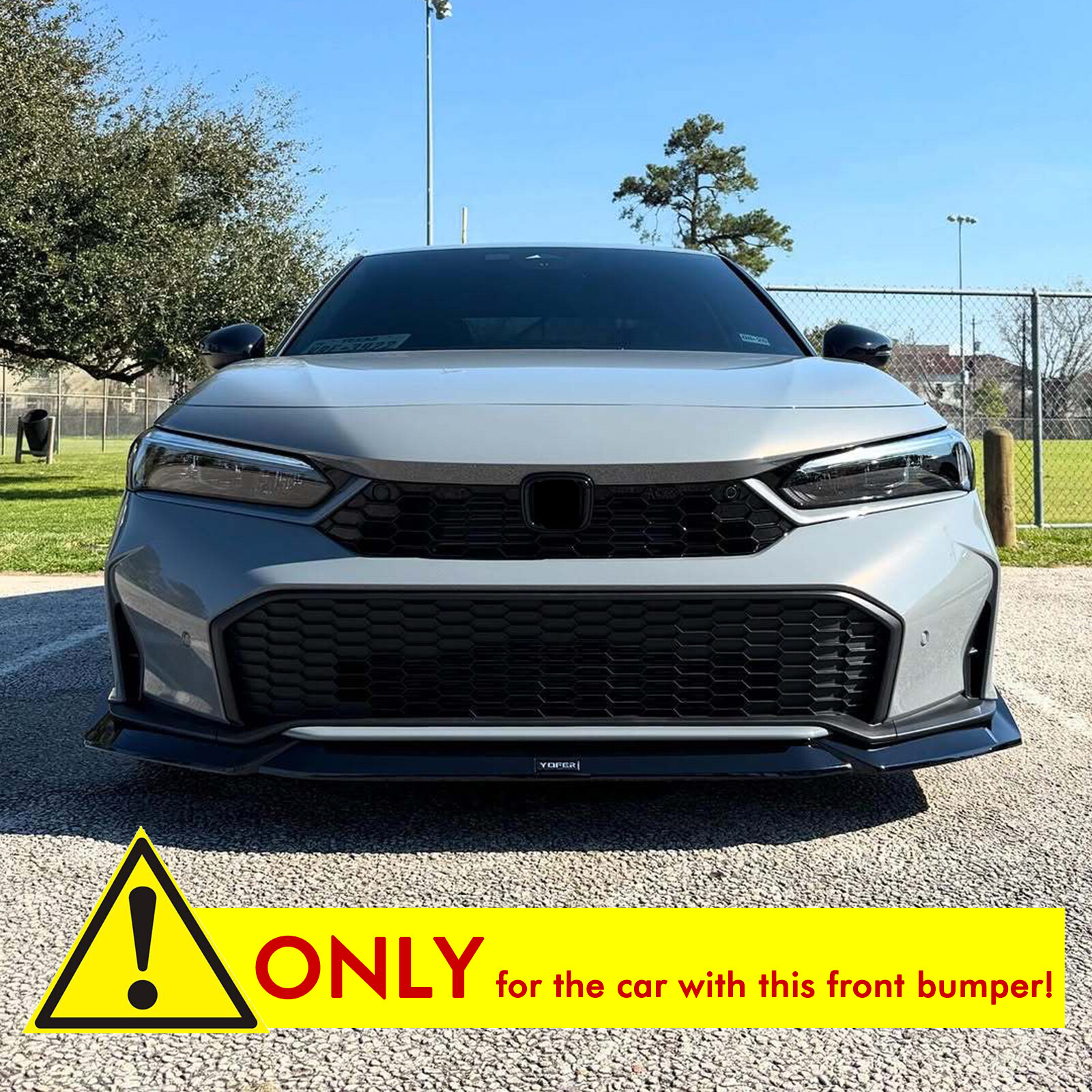 Black Front Lower Spoiler Lip Splitter Bodykit For Honda Civic 11.5th YOFER