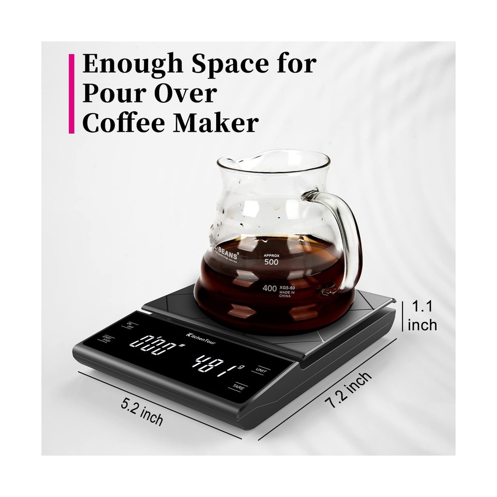 KitchenTour Coffee Scale with Timer - Digital Multifunction Weighin... Fast Ship
