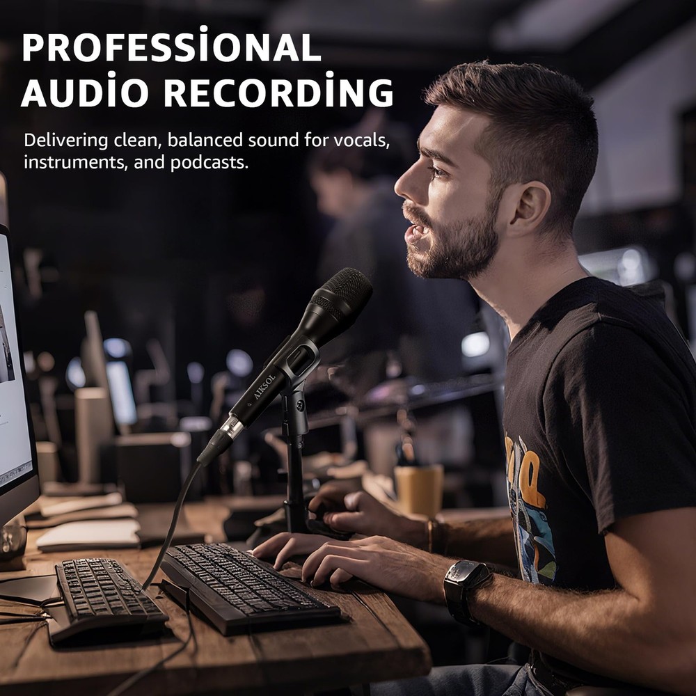 Wired Microphone for Singing,Professional Vocal Dynamic Handheld Karaoke,Card...