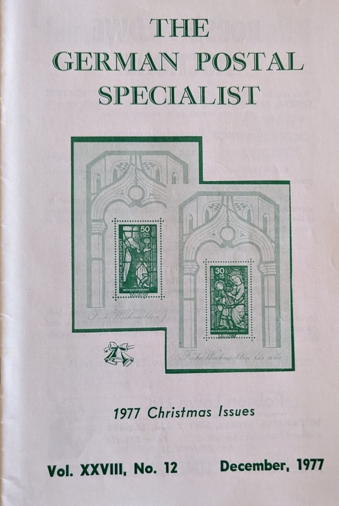 German Postal Specialist Dec 1977 Christmas Issues Bodensee Swabian Riviera