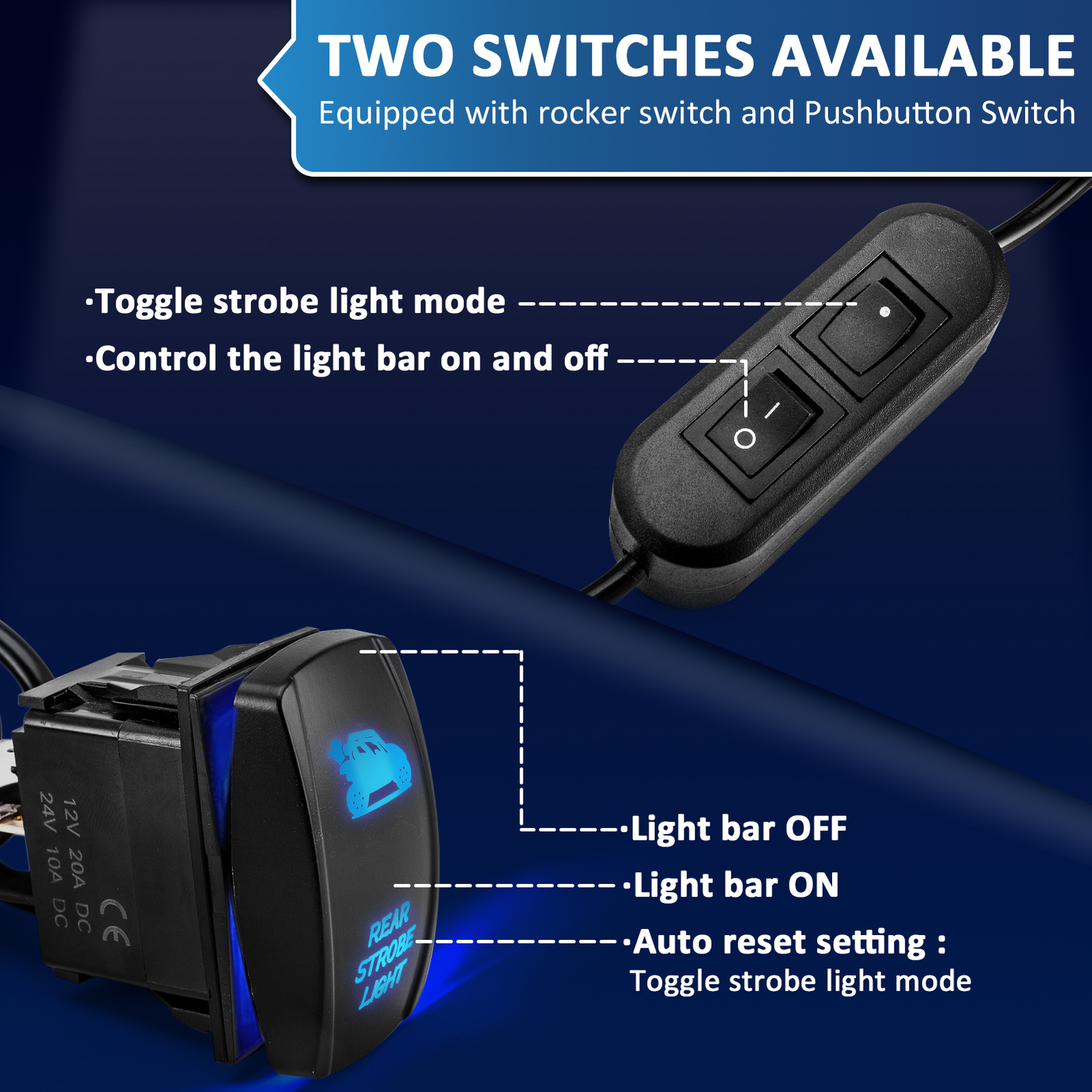 30" LED Light Bar Chase For Polaris RZR Can-AM UTV Off Road Reverse Strobe RYWYR