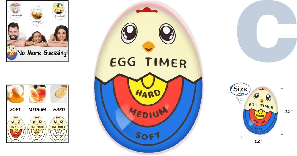 Tricolor Egg Timer for Perfect Boiled Eggs - Color-Changing Precision Cooking