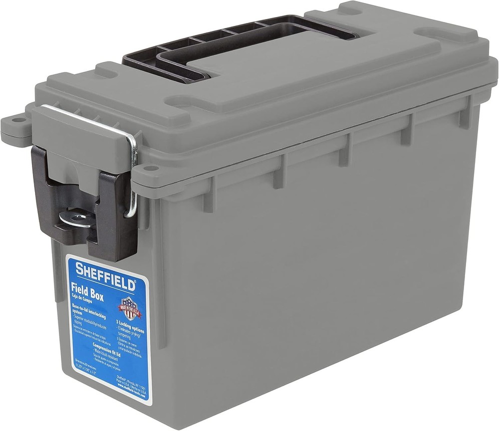 Ammo Storage Box - Gray, 1-Pack, Water Resistant