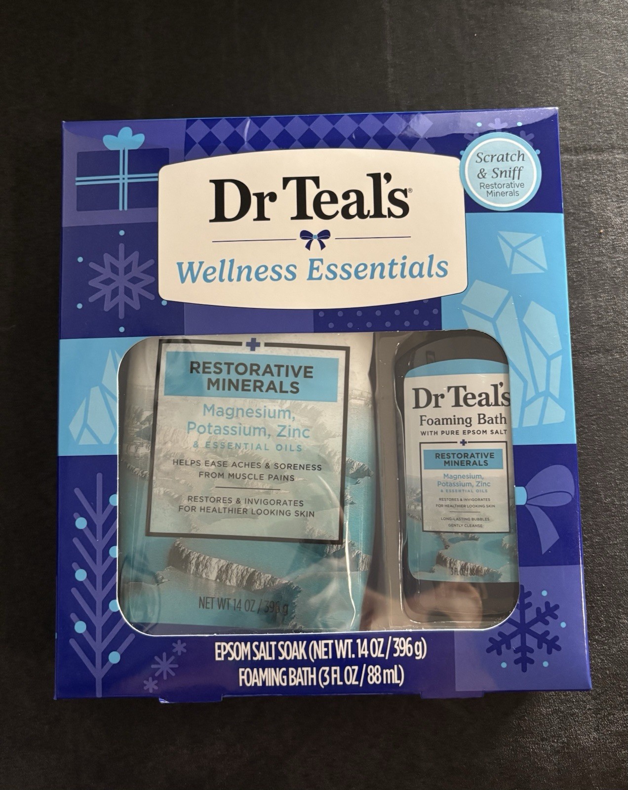 Dr Teals Restorative Minerals Bath Gift Set Magnesium Potassium Zinc 2 piece New
