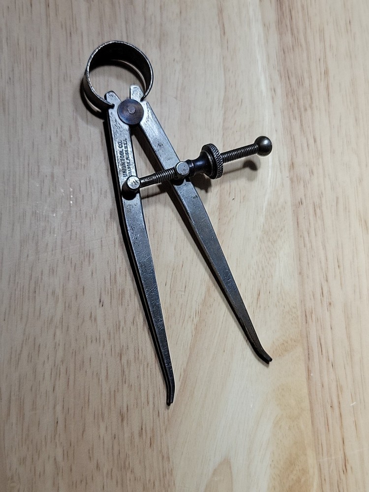 Union Tool Co Inside Caliper 5 inch Compass Machinist Drafting Tool Flat Leg