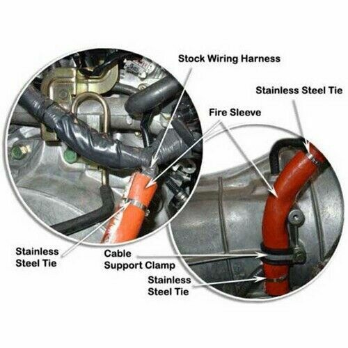 1/4" ID Heat Hose Fiberglass Wrap Shield Fire Sleeve for Hose Line & Wiring 5Ft