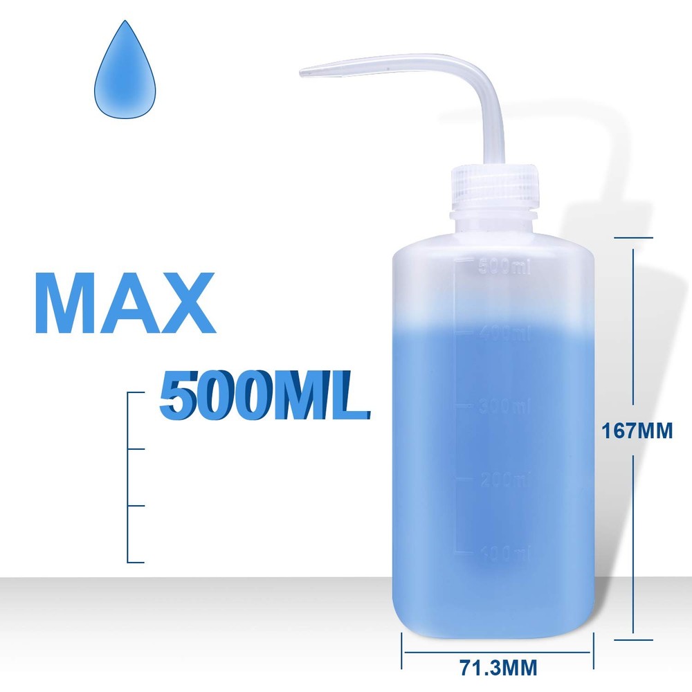 Wash bottle, 3 Pack LDPE Squeeze Bottles, Safe Plastic Low Density Polyethyle...