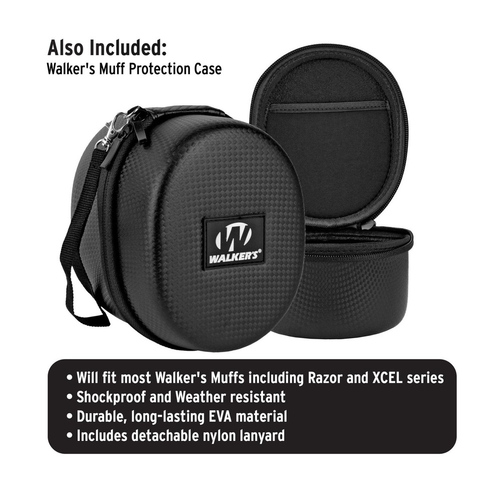Walkers XCEL 500BT Digital Electronic Muff Protective Case Bundle (Green)