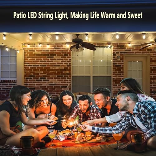 LED Outdoor String Lights, Shatterproof Waterproof 54Ft (Maximum 918Ft) 54FT