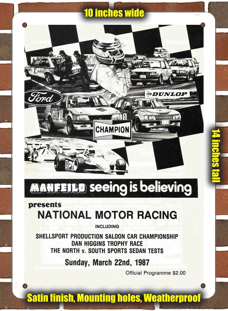 Metal Sign - 1987 Manfeild Circuit Racing Program - 10x14 inches