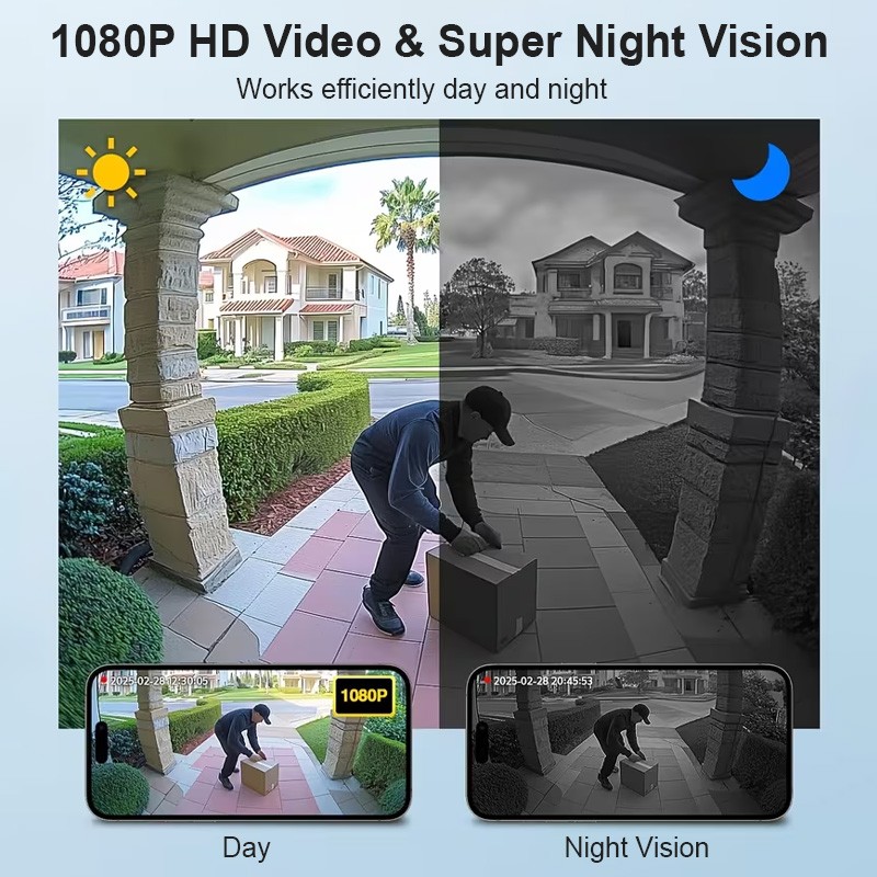 Smart Wireless WiFi Doorbell Camera Video Intercom Security PIR Human Detection