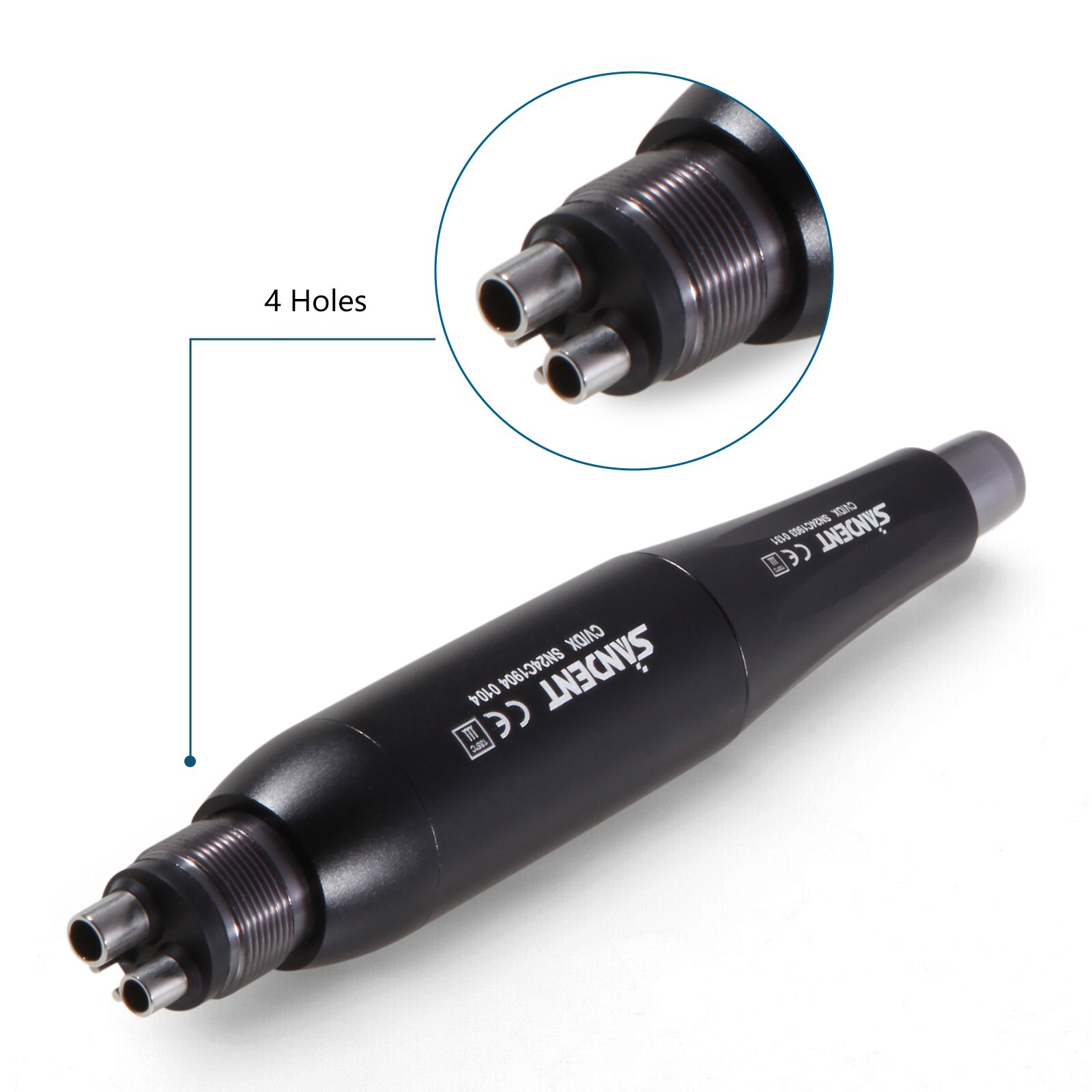 Dental 4:1 Hygiene Prophy Handpiece 360° Swivel Straight Cone Air Motor 4Holes