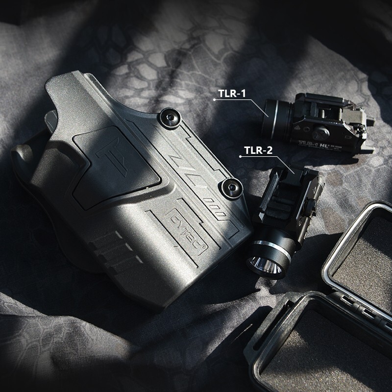 Universal Level 2 OWB Paddle Holster For Guns with Streamlight TLR-1/TLR-2