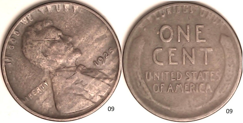 1925 D Lincoln Wheat Cent Rotated Dies - ERROR