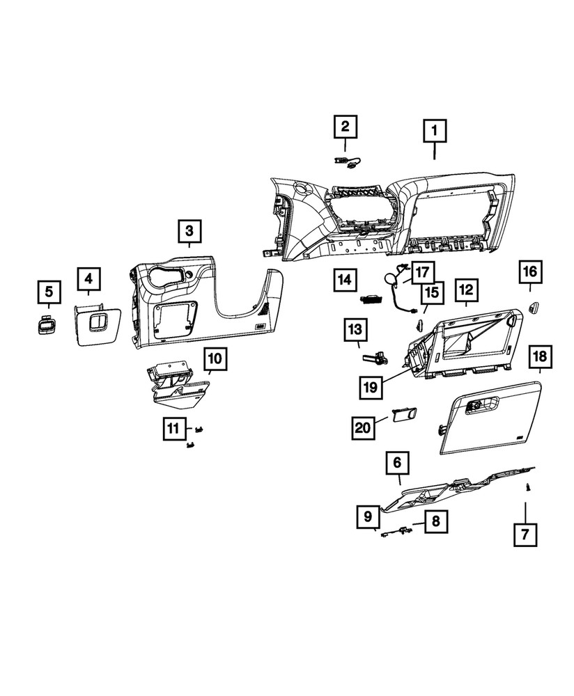 Genuine Mopar Instrument Panel Closeout Panel Right 68093041AA