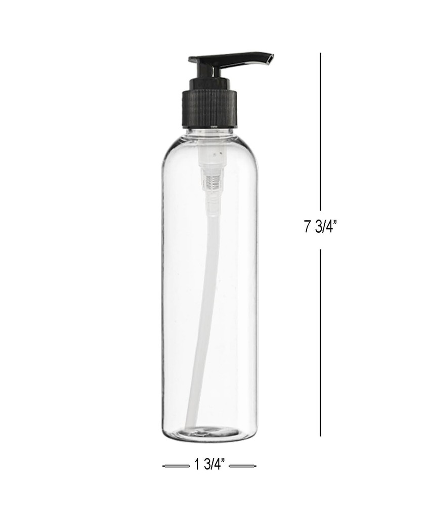 8 oz Clear Plastic Pump Bottles - Refillable Containers for Shampoo Lotion 2