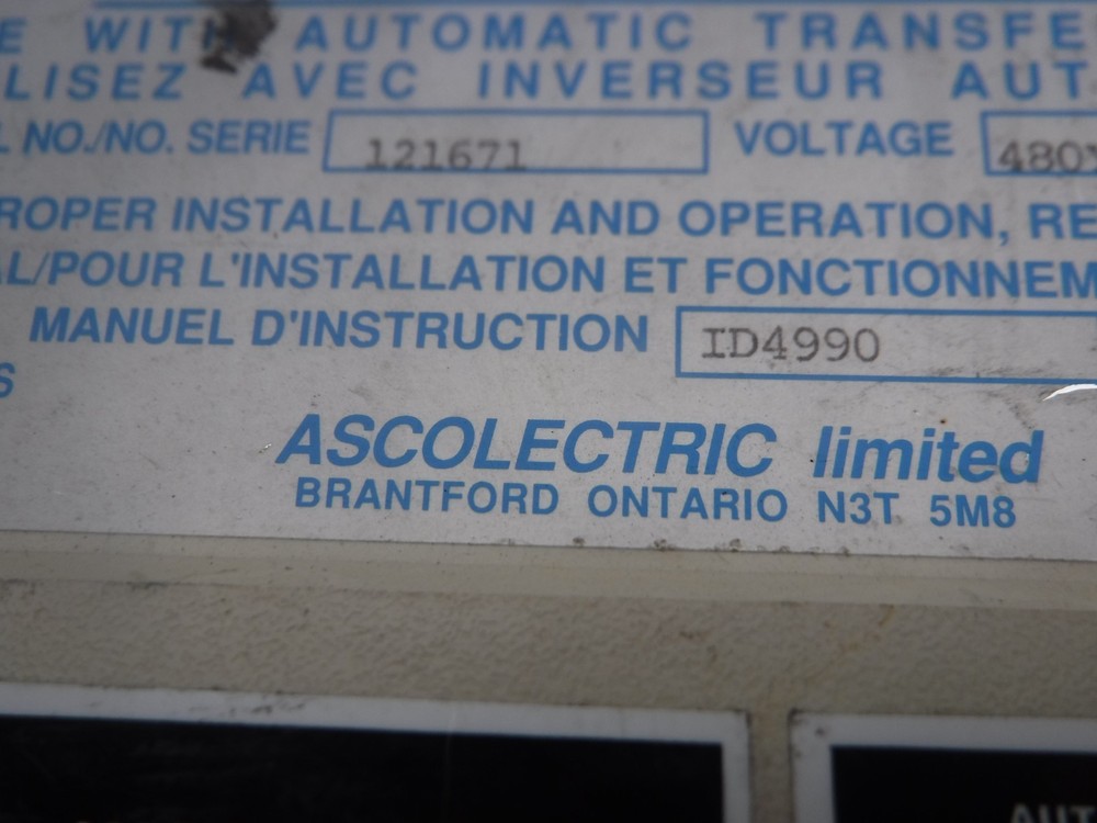 Asco 5905-03-000-8607 Control Panel