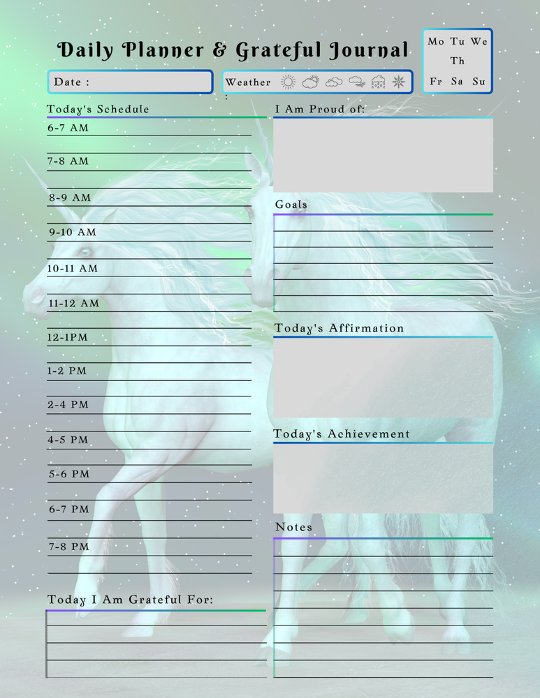 Mythological Creatures Planner & Grateful Themed Journal