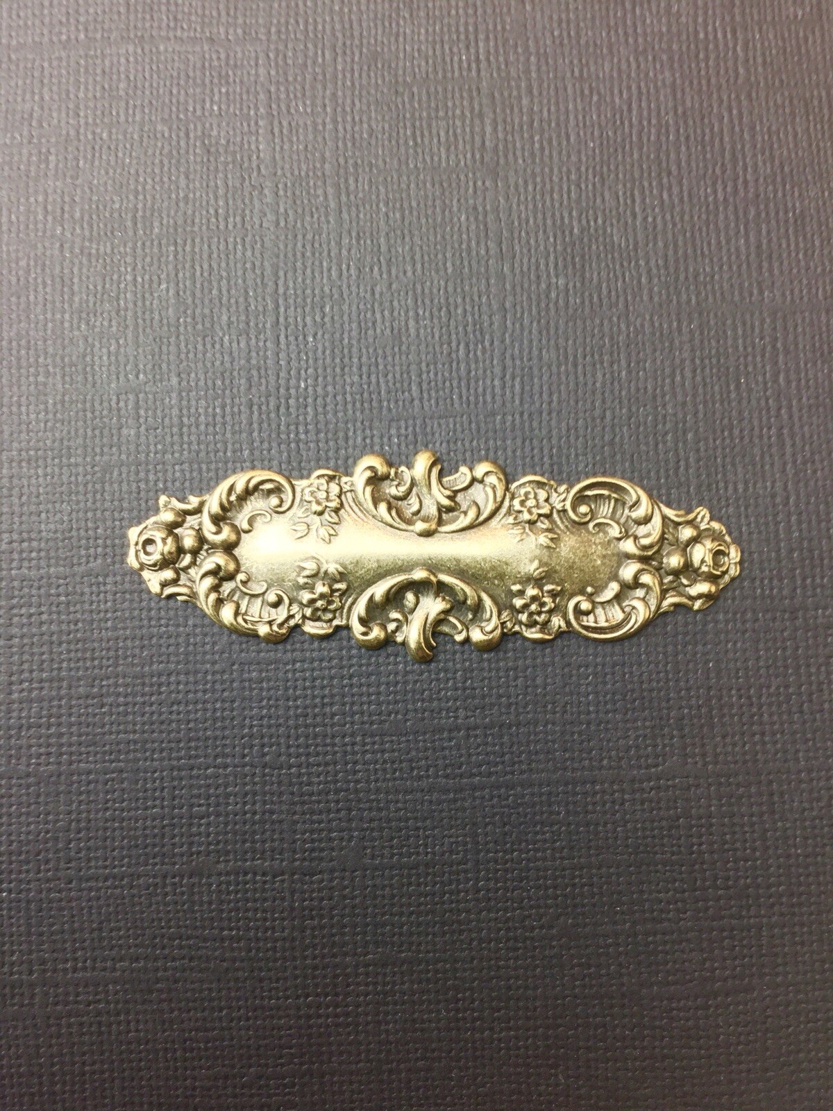 13273 Brass Oxidized Victorian Tag Ornament Jewelry Finding