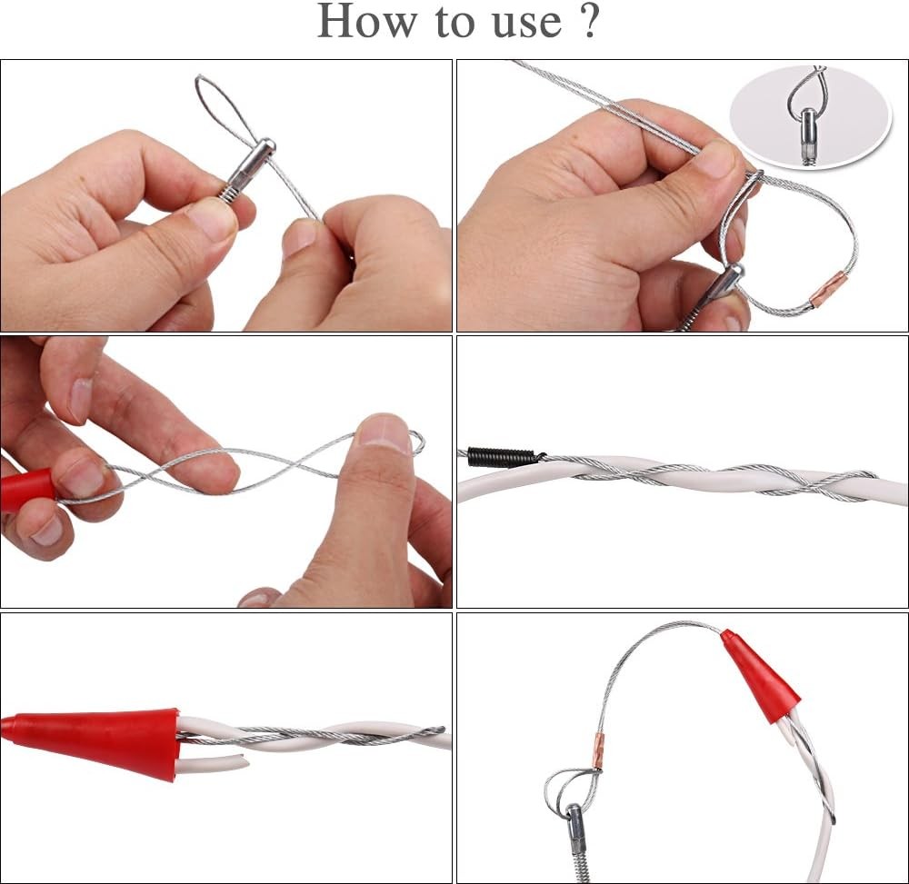 Fish Tape Wire Puller Through Wall Wire Threader Fish plus Fish Cable Fastener w