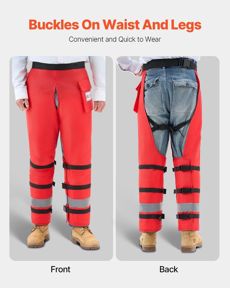 39.7in Apron 8-Layer Class D Cut-Resistant Chainsaw Chaps Armor