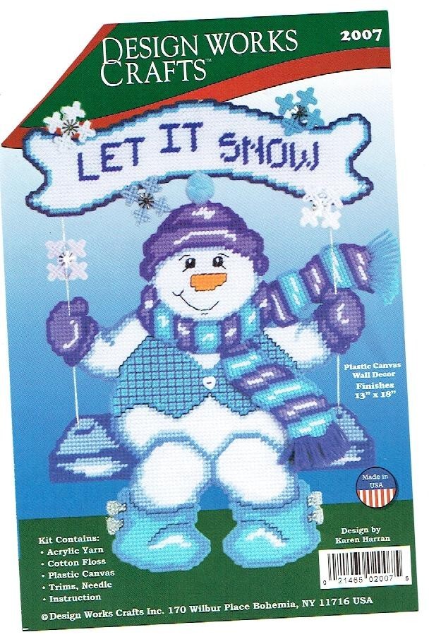 SWINGING SNOWMAN WALL HANGING 7ct plastic canvas PATTERN (#TF0703)