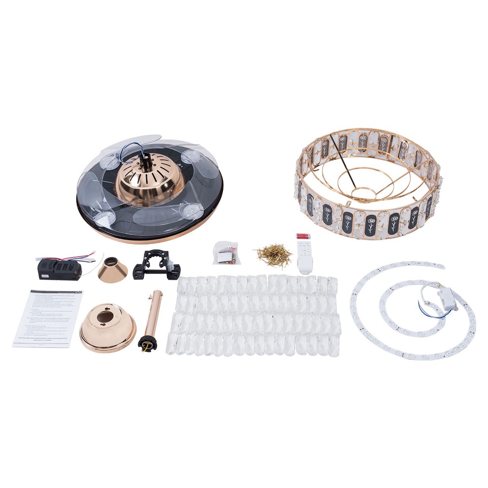 42 Inch 110V LED Ceiling Fan Adjustable Ceiling Light Fan With Remote Control