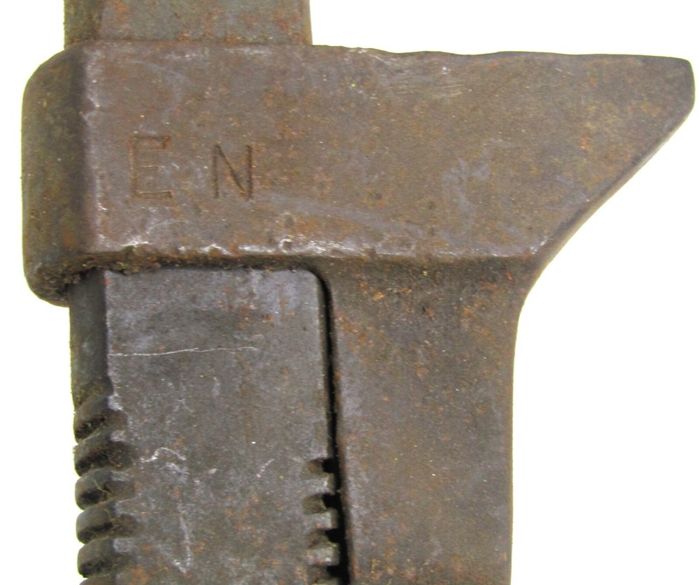 Vintage Wood Handle Adjustable 12" Monkey Wrench.