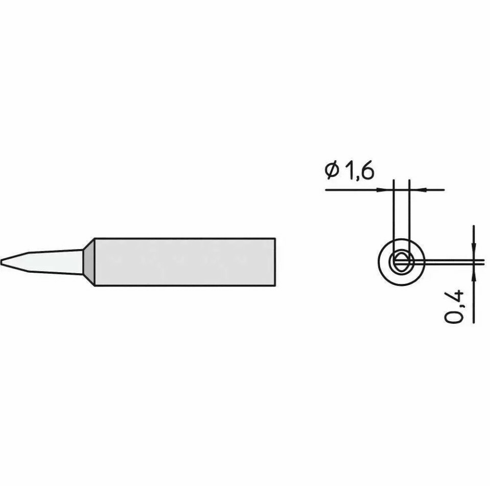 WELLER T0054485199 Soldering Tip,Chisel ,1.6mm