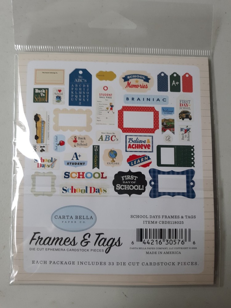 ECHO PARK "SCHOOL DAYS" EPHEMERA PACK ~ SCHOOL~ BACK TO SCHOOL