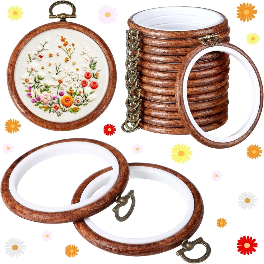 Cross Stitch Hoops Set - Circle Frame Kit for Crafts