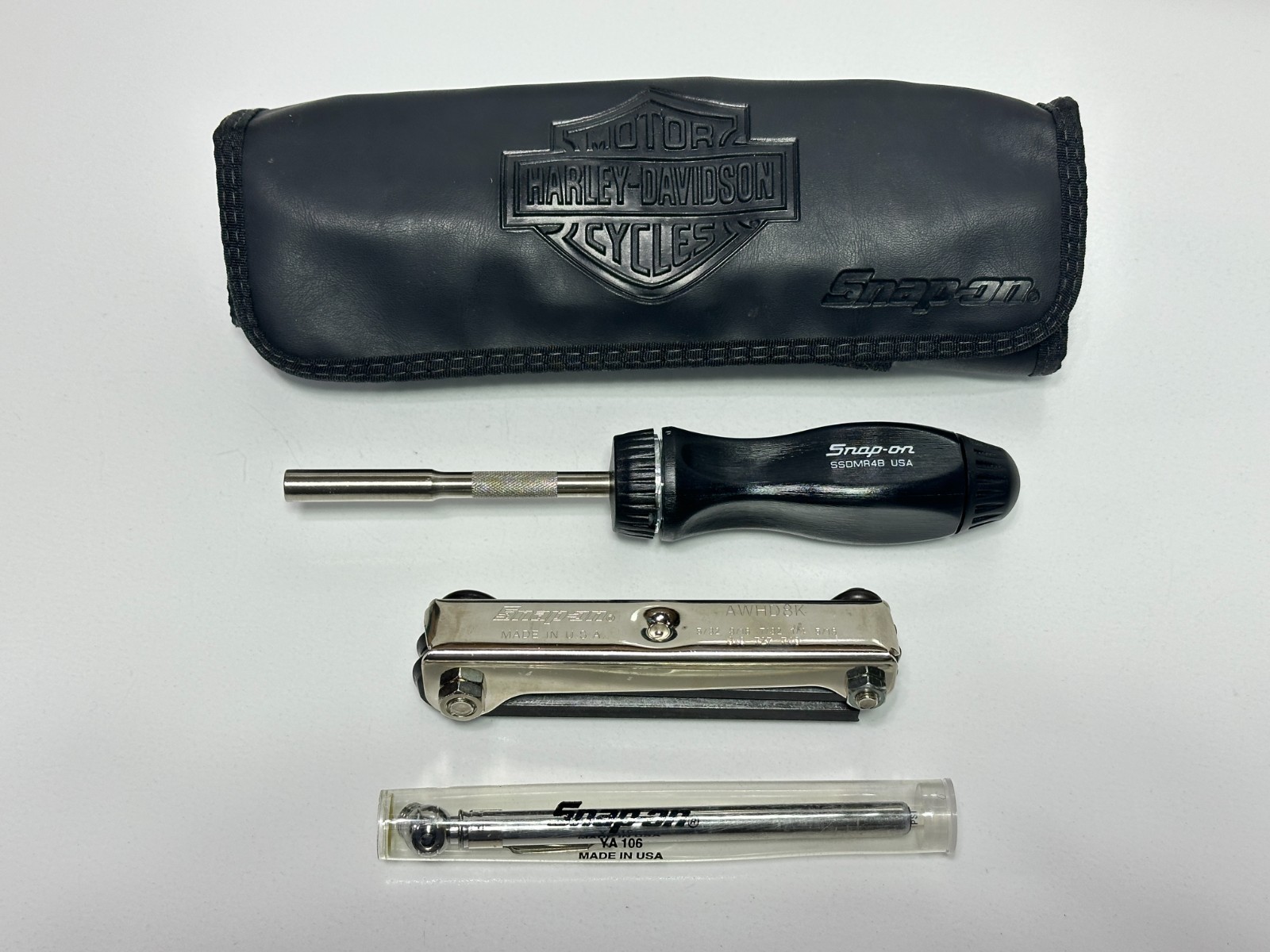 Harley Davidson Snap-On Tools USA SSX2028 Tool Screwdriver Kit Leather Pouch Bag