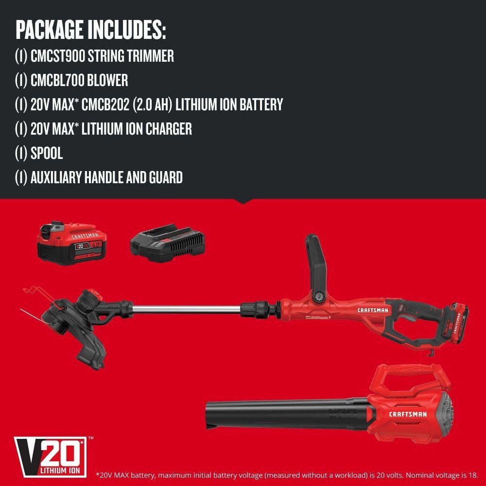 CRAFTSMAN V20* WEEDWACKER String Trimmer & Blower Combo Kit