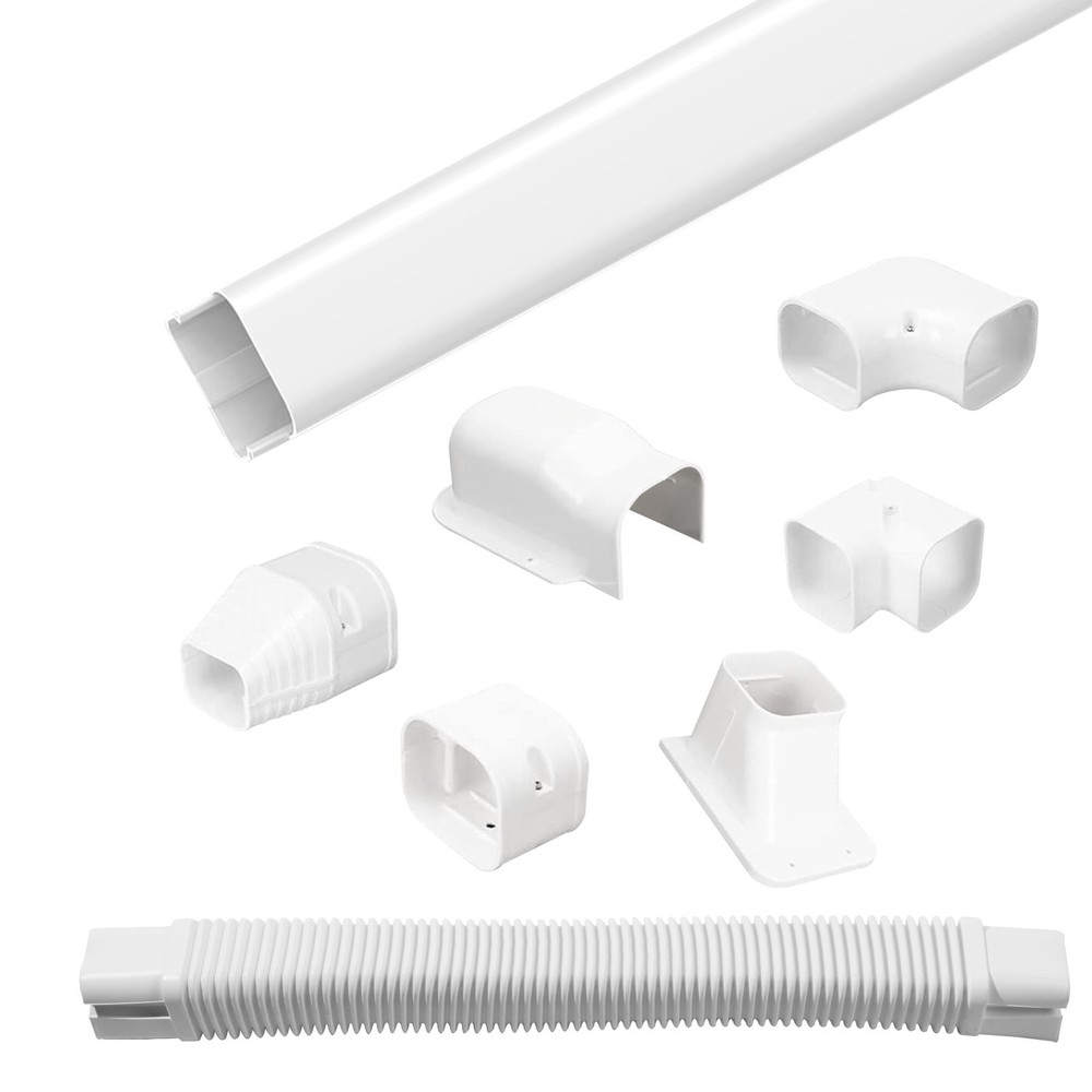 Decorative 3"x9.5 Ft Line Set Cover Kit for Mini Split & Central AC Systems